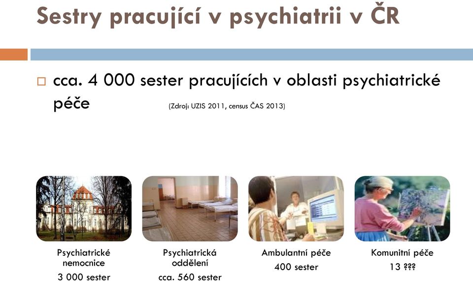 UZIS 2011, census ČAS 2013) Psychiatrické nemocnice 3 000