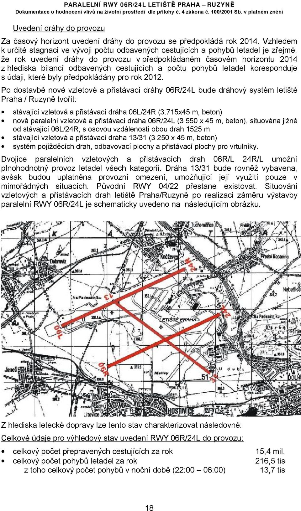 cestujících a počtu pohybů letadel koresponduje s údaji, které byly předpokládány pro rok 2012.