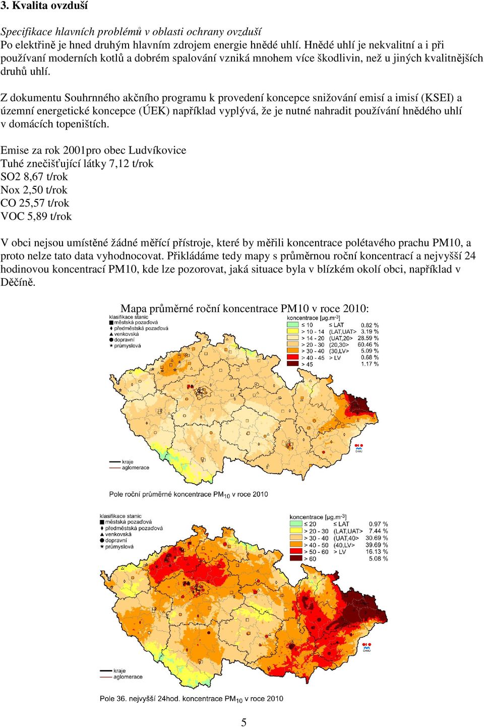 Z dokumentu Souhrnného akčního programu k provedení koncepce snižování emisí a imisí (KSEI) a územní energetické koncepce (ÚEK) například vyplývá, že je nutné nahradit používání hnědého uhlí v