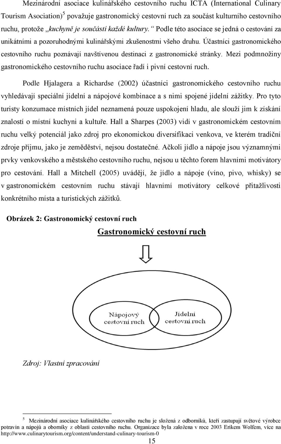 Účastníci gastronomického cestovního ruchu poznávají navštívenou destinaci z gastronomické stránky. Mezi podmnožiny gastronomického cestovního ruchu asociace řadí i pivní cestovní ruch.