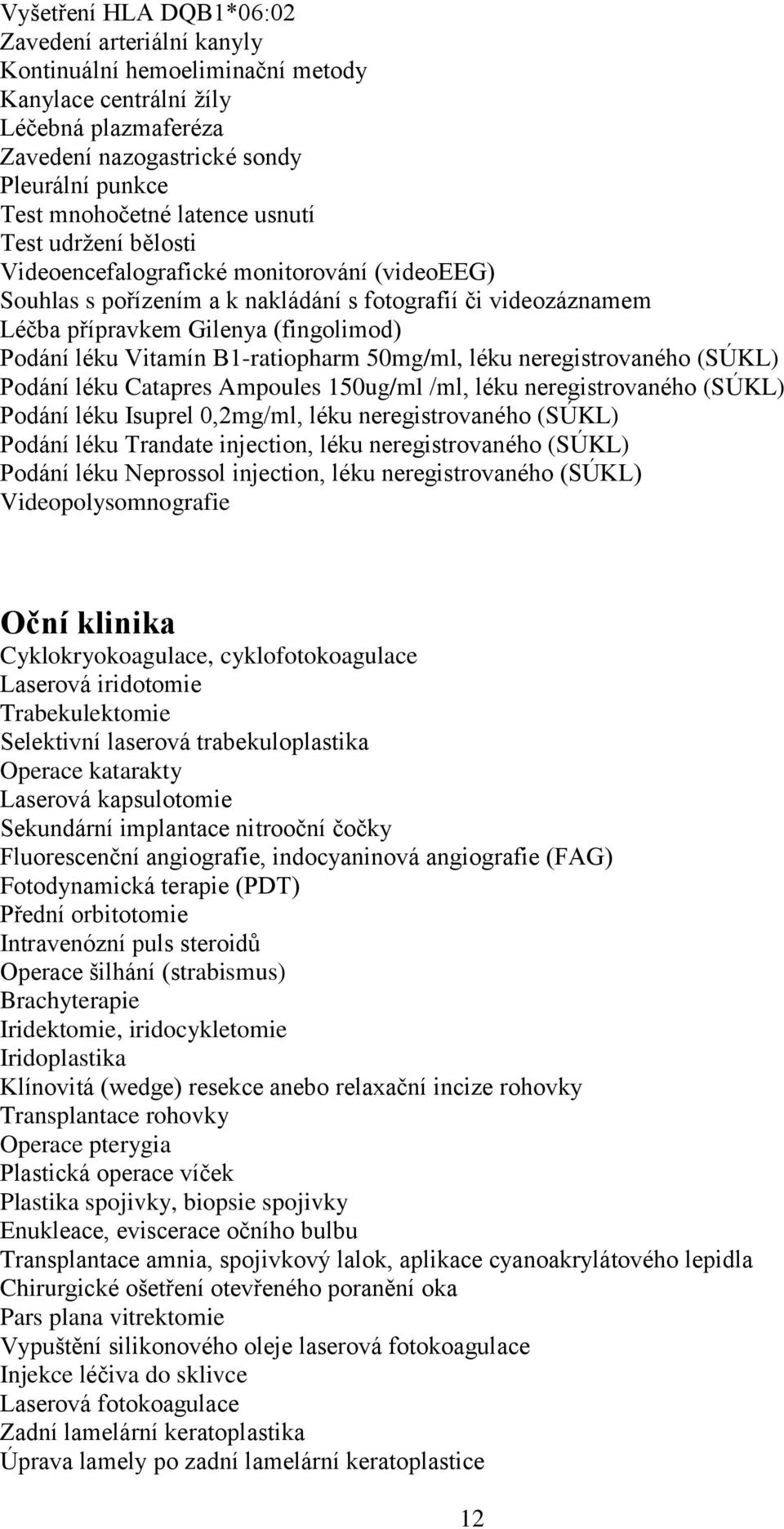 Vitamín B1-ratiopharm 50mg/ml, léku neregistrovaného (SÚKL) Podání léku Catapres Ampoules 150ug/ml /ml, léku neregistrovaného (SÚKL) Podání léku Isuprel 0,2mg/ml, léku neregistrovaného (SÚKL) Podání