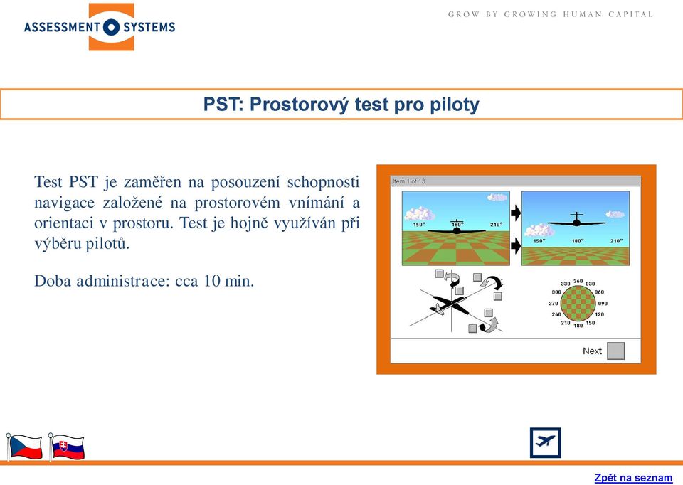 prostorovém vnímání a orientaci v prostoru.