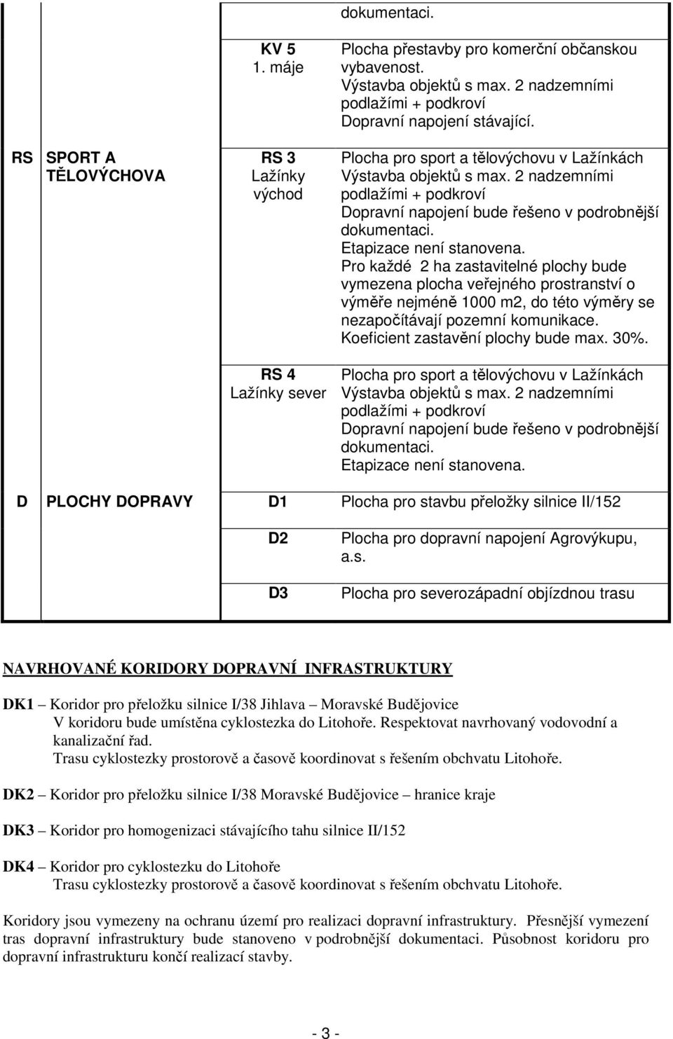 2 nadzemními podlažími + podkroví Dopravní napojení bude řešeno v podrobnější dokumentaci. Etapizace není stanovena.