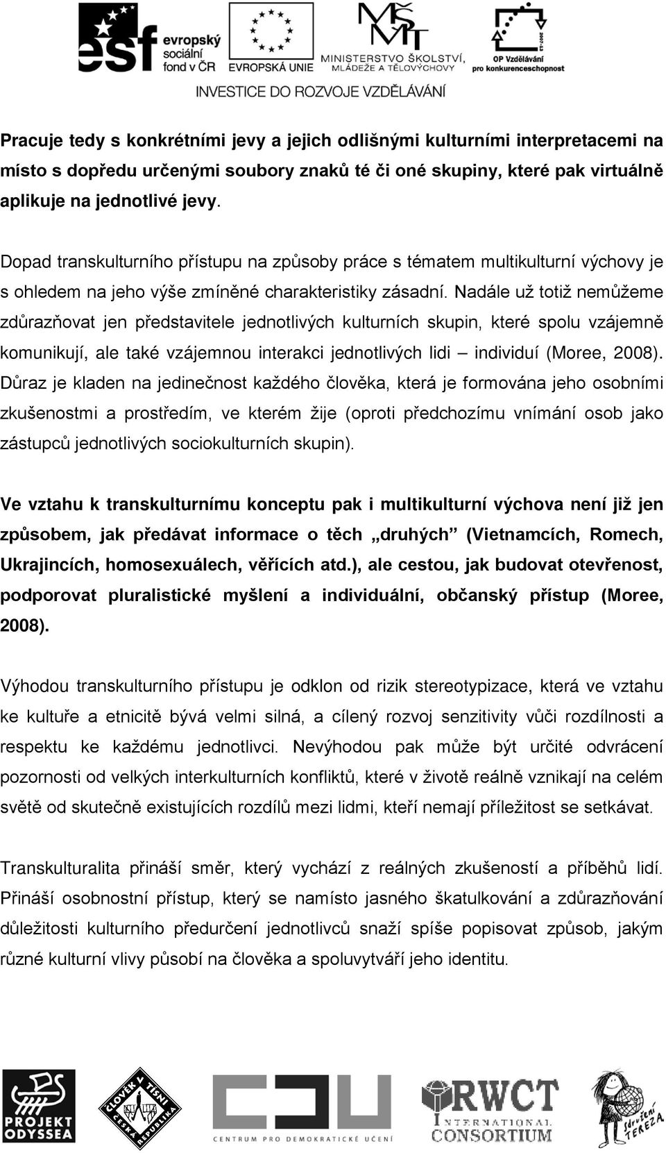 Nadále už totiž nemůžeme zdůrazňovat jen představitele jednotlivých kulturních skupin, které spolu vzájemně komunikují, ale také vzájemnou interakci jednotlivých lidi individuí (Moree, 2008).