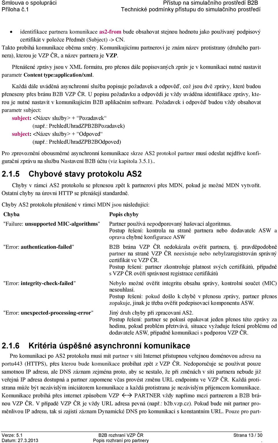 Přenášené zprávy jsou v XML formátu, pro přenos dále popisovaných zpráv je v komunikaci nutné nastavit parametr Content type:application/xml.