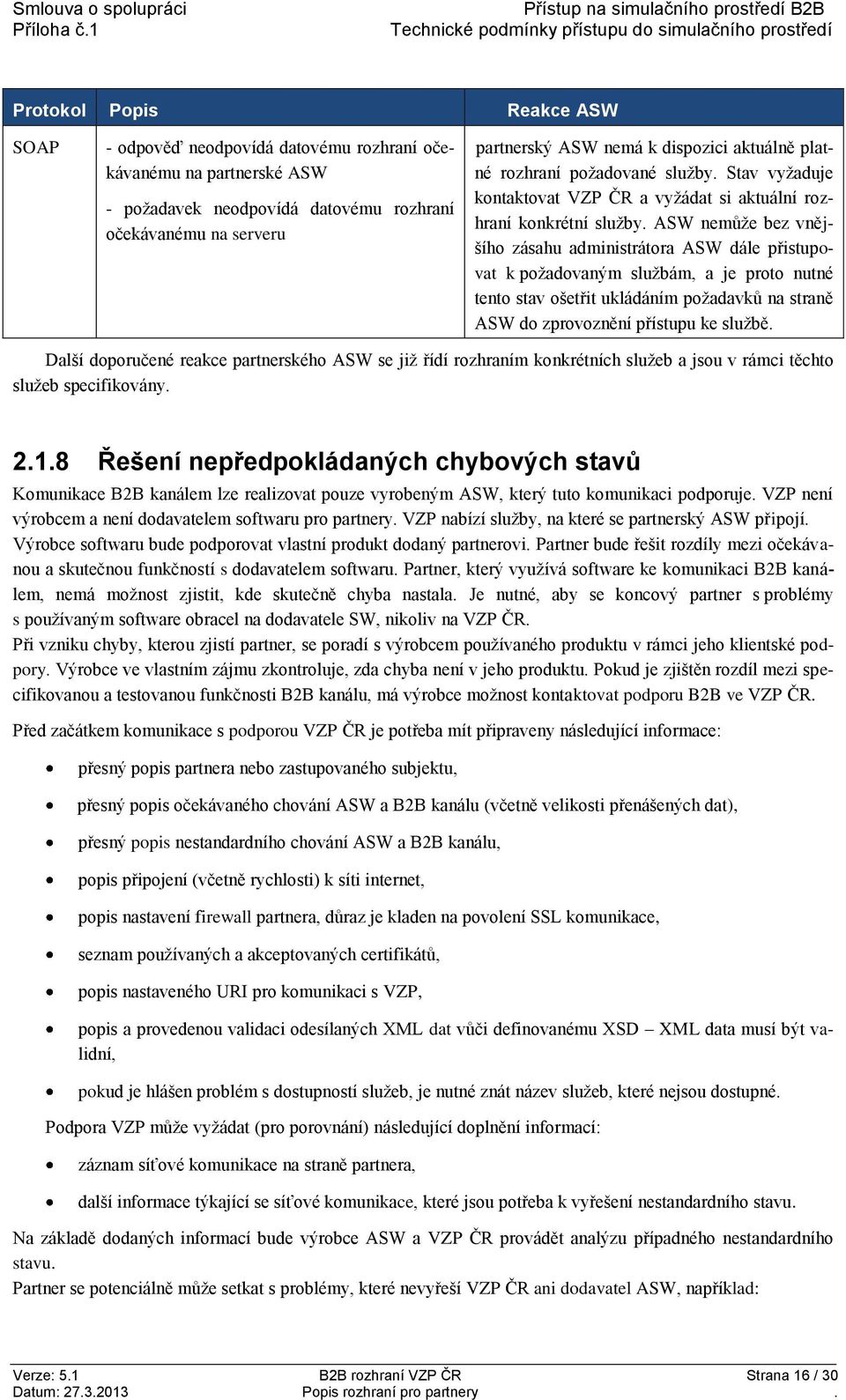 ASW nemůže bez vnějšího zásahu administrátora ASW dále přistupovat k požadovaným službám, a je proto nutné tento stav ošetřit ukládáním požadavků na straně ASW do zprovoznění přístupu ke službě.