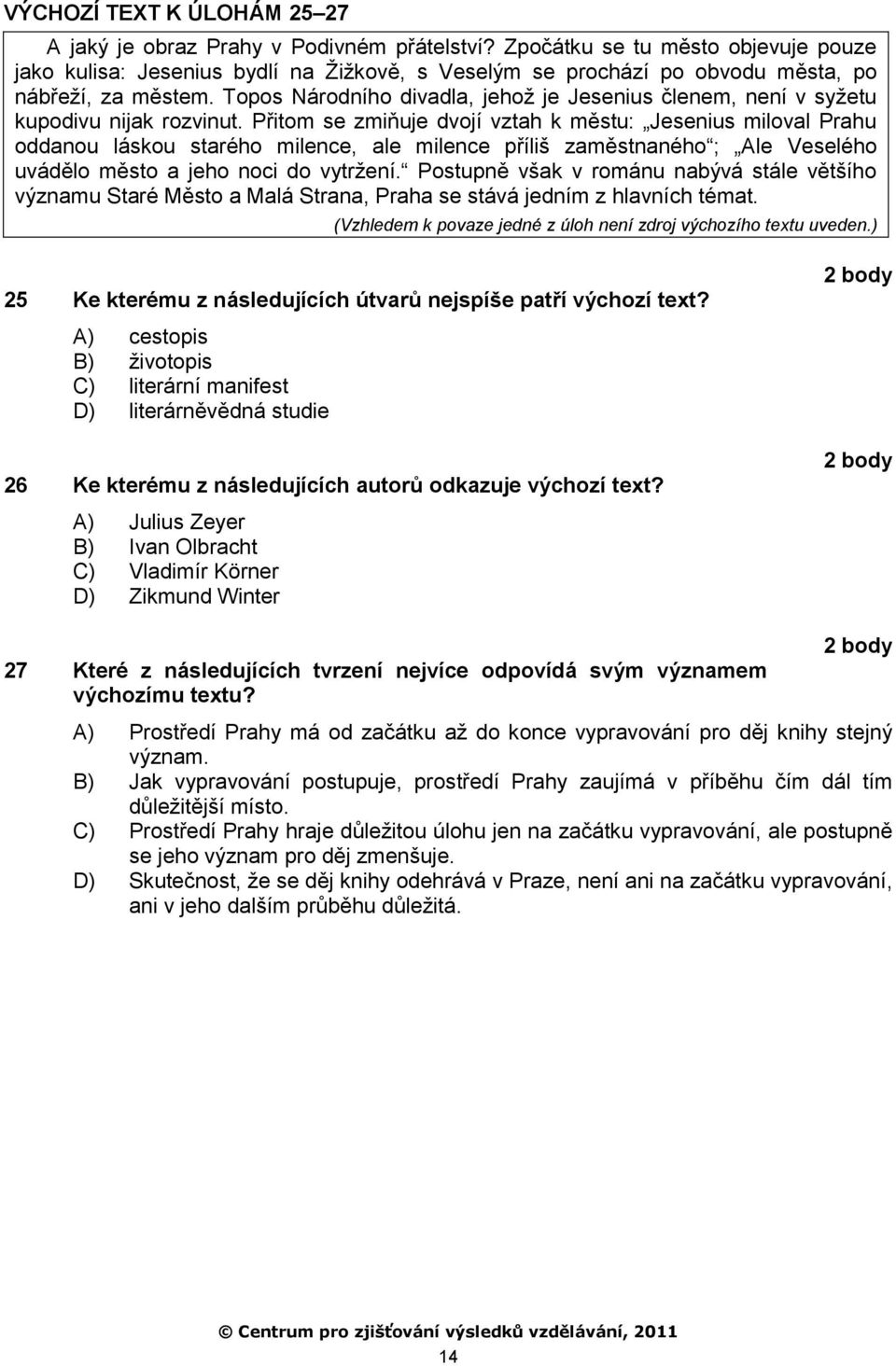 Topos Národního divadla, jehoţ je Jesenius členem, není v syţetu kupodivu nijak rozvinut.