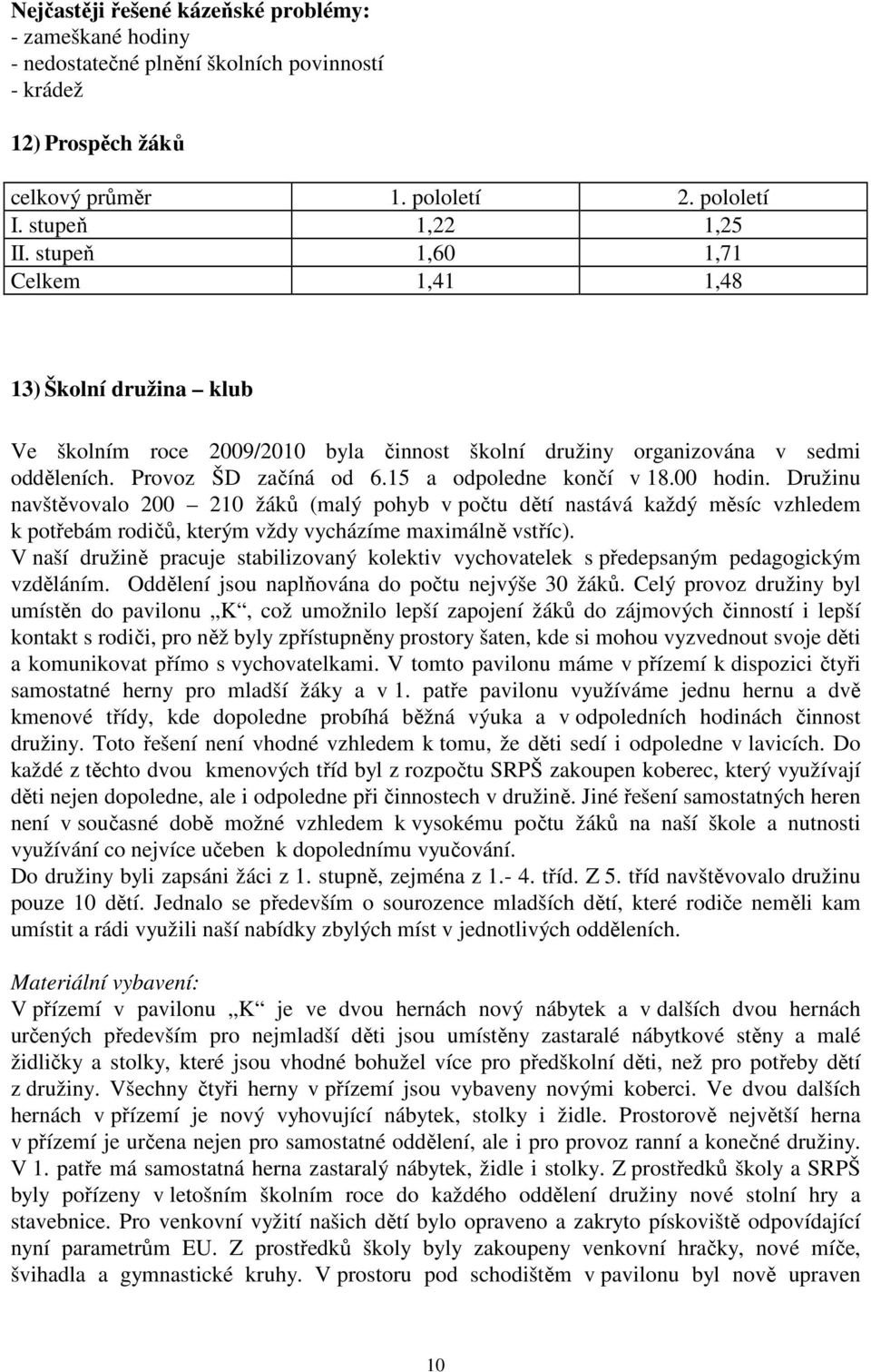 00 hodin. Družinu navštěvovalo 200 210 žáků (malý pohyb v počtu dětí nastává každý měsíc vzhledem k potřebám rodičů, kterým vždy vycházíme maximálně vstříc).