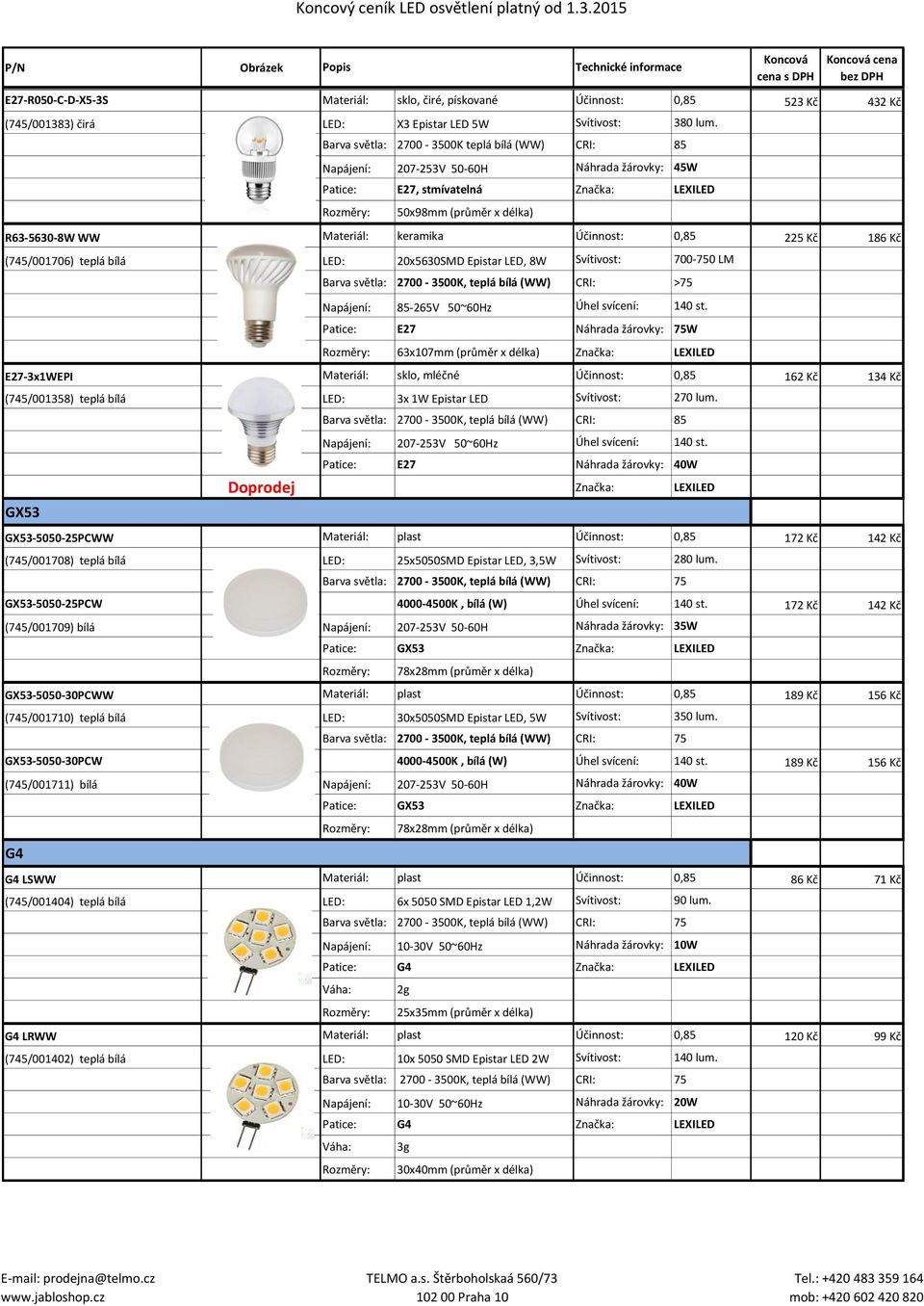 Účinnost: 0,85 225 Kč 186 Kč (745/001706) teplá bílá LED: 20x5630SMD Epistar LED, 8W Svítivost: 700-750 LM Barva světla: 2700-3500K, teplá bílá (WW) CRI: >75 Napájení: 85-265V 50~60Hz Úhel svícení: