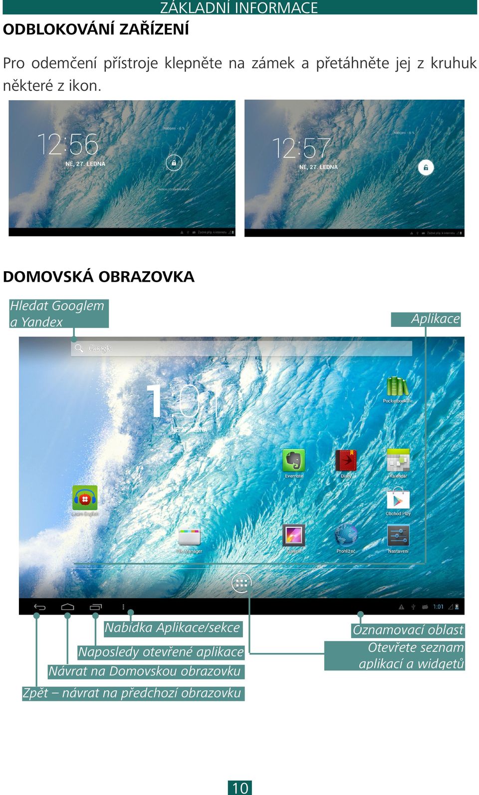 DOMOVSKÁ OBRAZOVKA Hledat Googlem a Yandex Aplikace Nabídka Aplikace/sekce Naposledy
