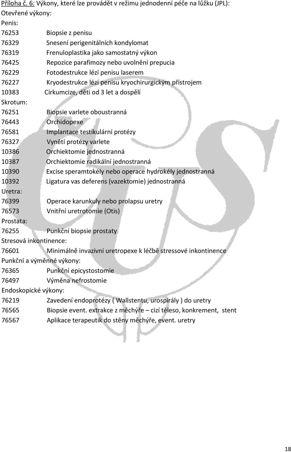 výkon 76425 Repozice parafimozy nebo uvolnění prepucia 76229 Fotodestrukce lézí penisu laserem 76227 Kryodestrukce lézí penisu kryochirurgickým přístrojem 10383 Cirkumcize, děti od 3 let a dospělí