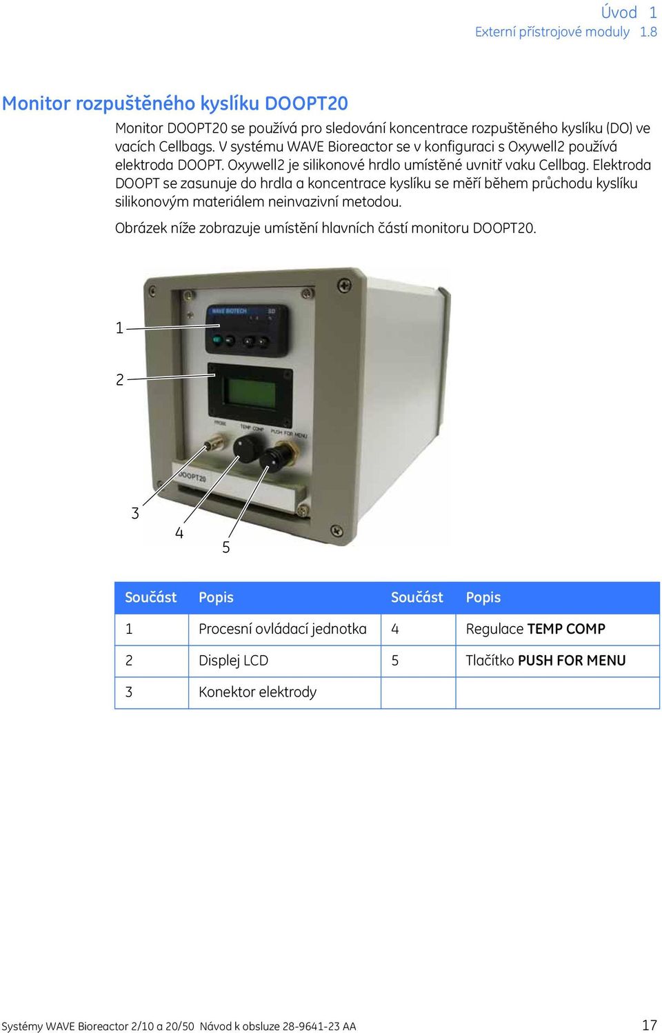 Elektroda DOOPT se zasunuje do hrdla a koncentrace kyslíku se měří během průchodu kyslíku silikonovým materiálem neinvazivní metodou.