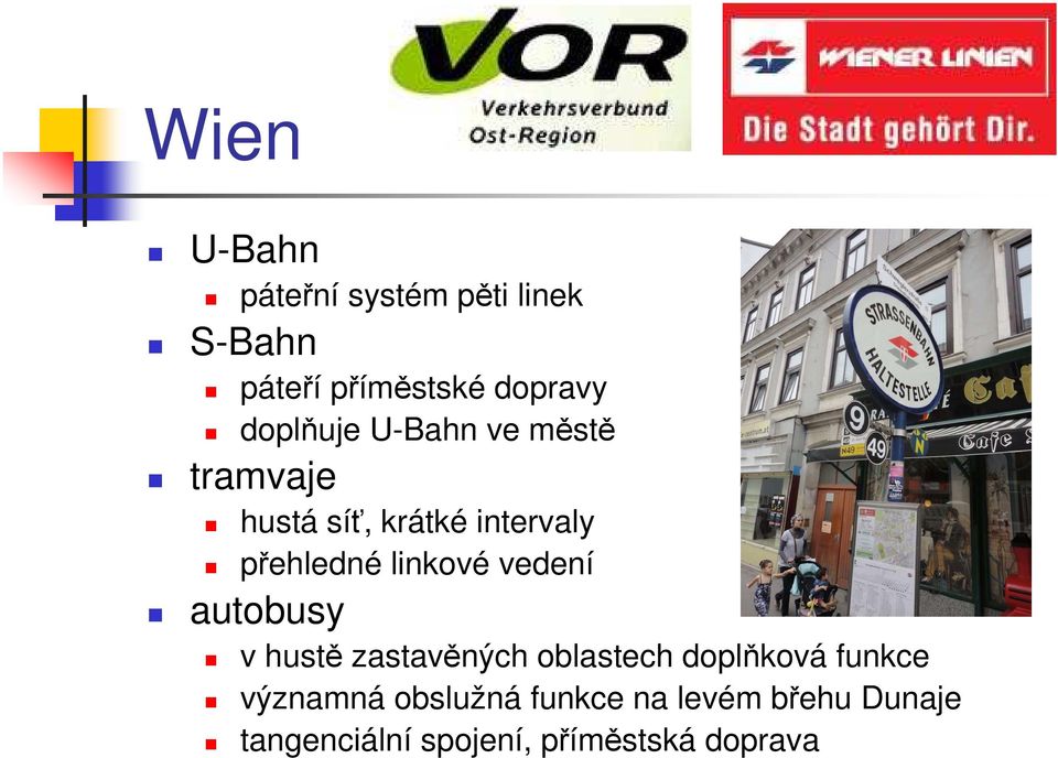 linkové vedení autobusy v hustě zastavěných oblastech doplňková funkce