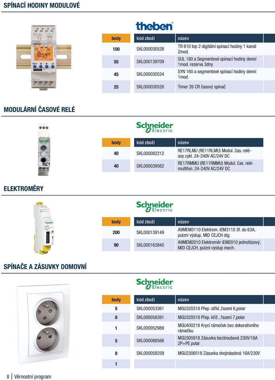 cykl. 24-2V AC/24V DC RE17RMMU (RE11RMMU) Modul. čas. relémultifun. 24-2V AC/24V DC ELEKTROMĚRY 200 SKL000139149 90 SKL0001638 A9MEM3110 Elektrom. iem3110 3f. do 63A, pulzní výstup, MID CEJCH dig.