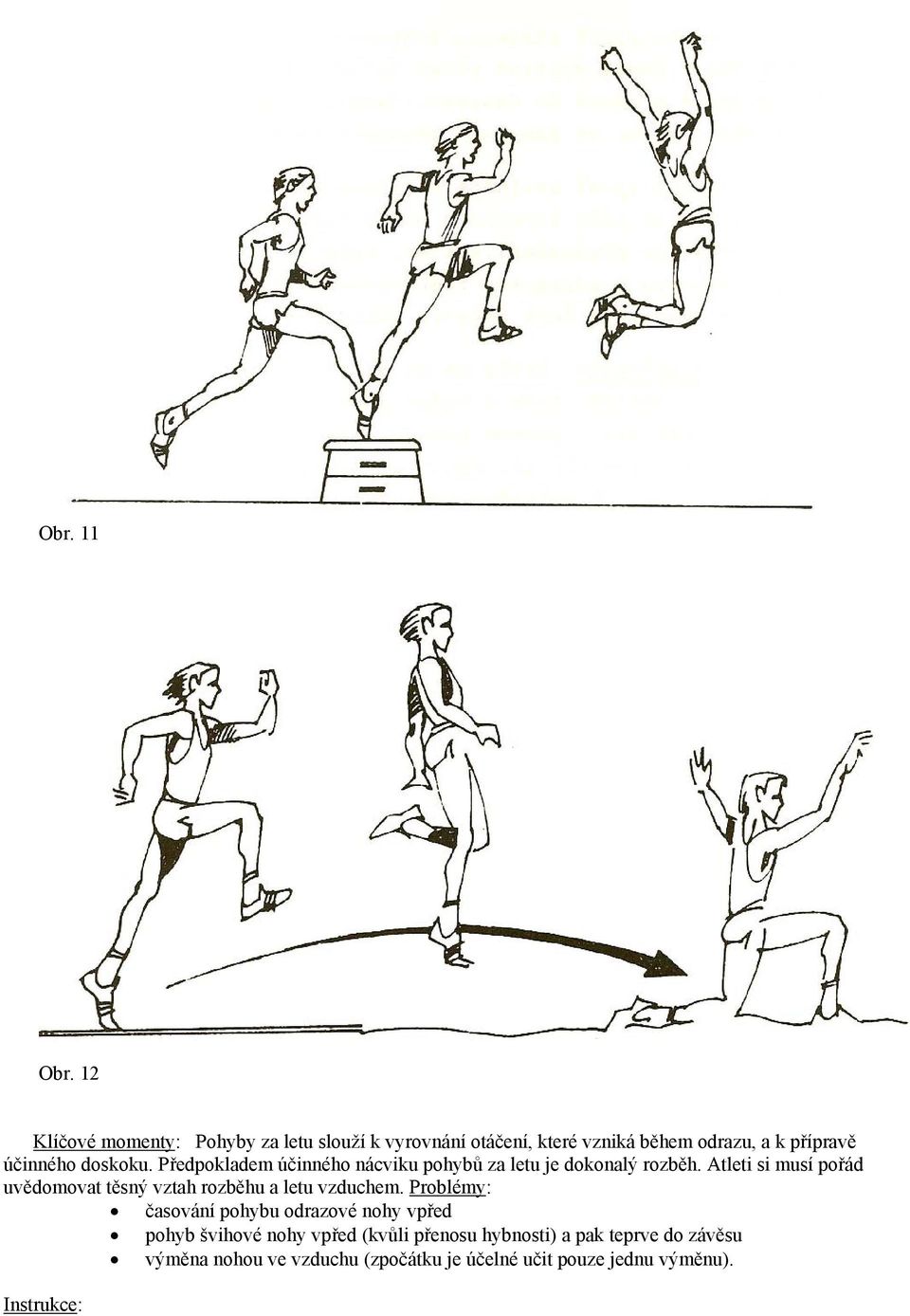 doskoku. Předpokladem účinného nácviku pohybů za letu je dokonalý rozběh.