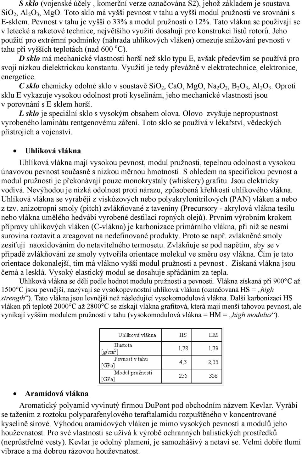 Jeho použití pro extrémní podmínky (náhrada uhlíkových vláken) omezuje snižování pevnosti v tahu při vyšších teplotách (nad 600 o C).