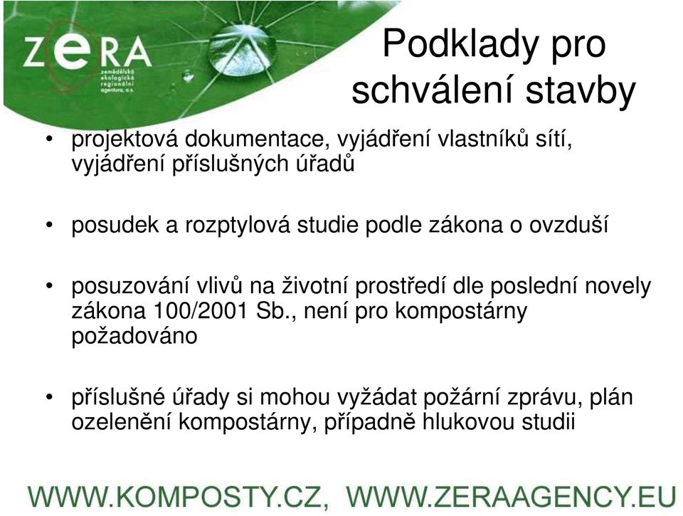 životní prostředí dle poslední novely zákona 100/2001 Sb.