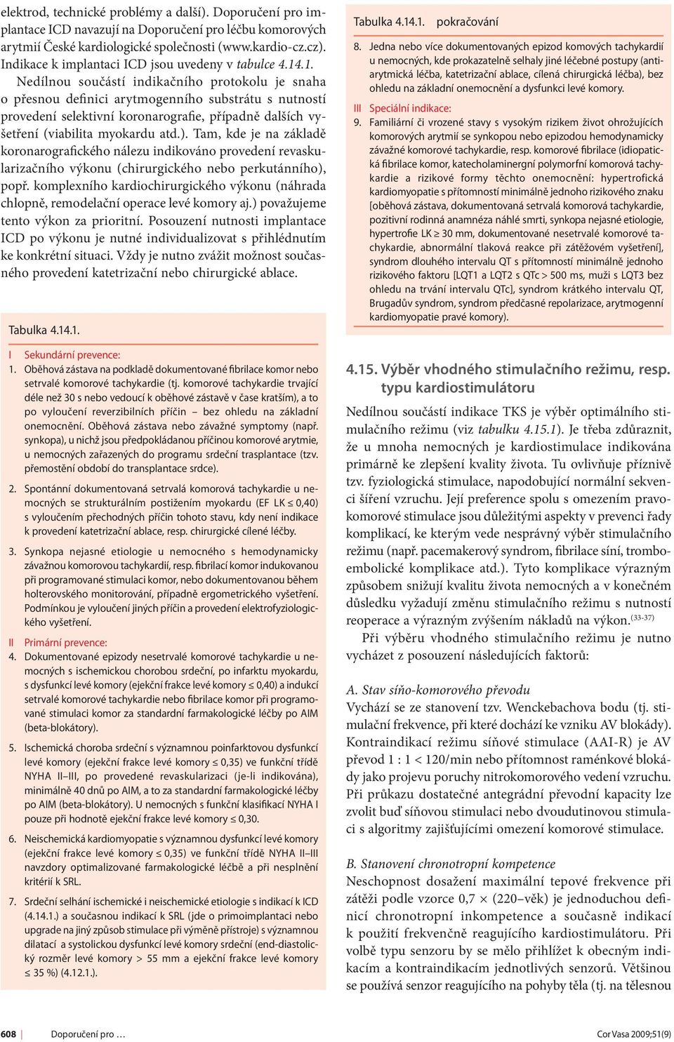 .1. Nedílnou součástí indikačního protokolu je snaha o přesnou definici arytmogenního substrátu s nutností provedení selektivní koronarografie, případně dalších vyšetření (viabilita myokardu atd.).