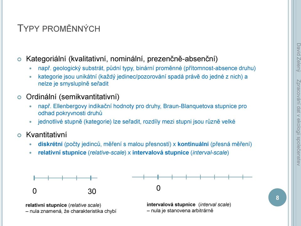 (semikvantitativní) např.