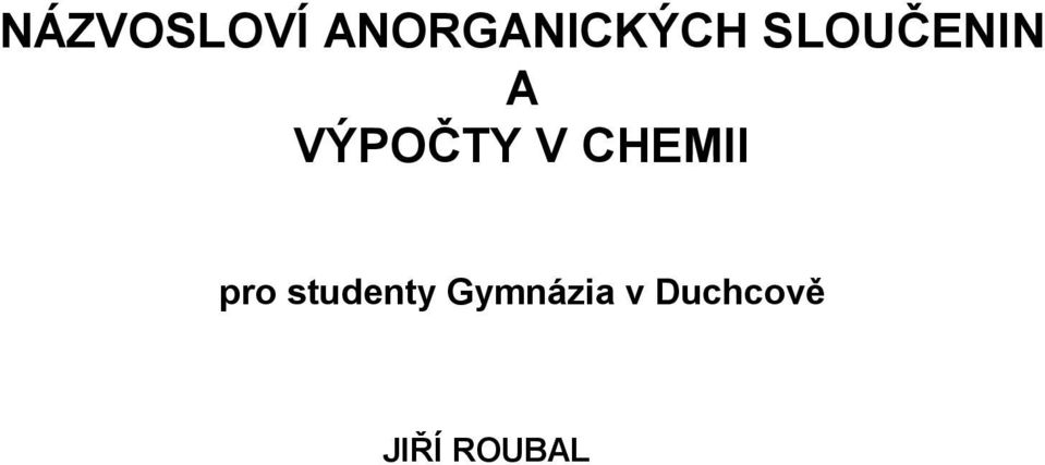 CHEMII pro studenty