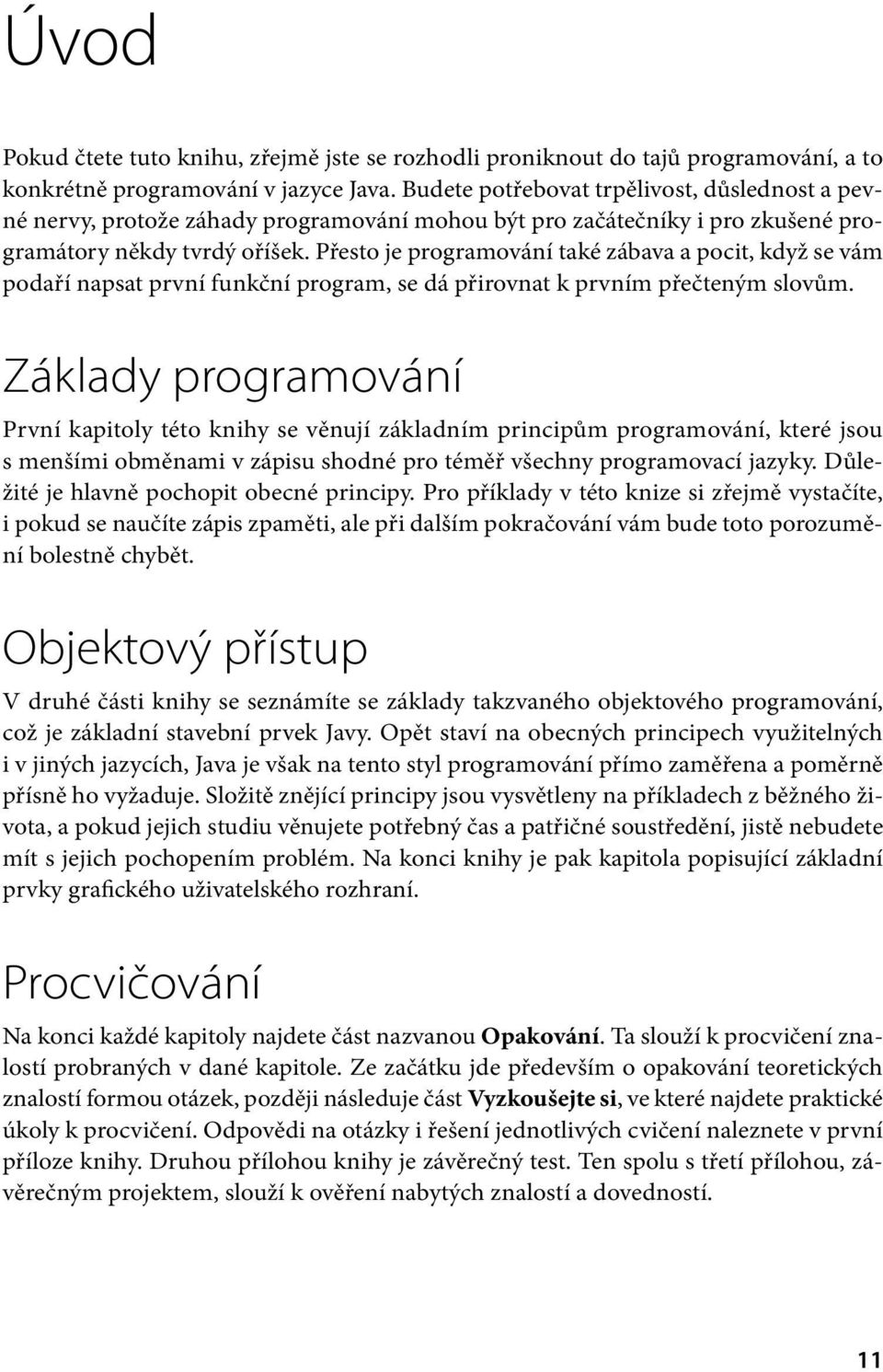 Přesto je programování také zábava a pocit, když se vám podaří napsat první funkční program, se dá přirovnat k prvním přečteným slovům.