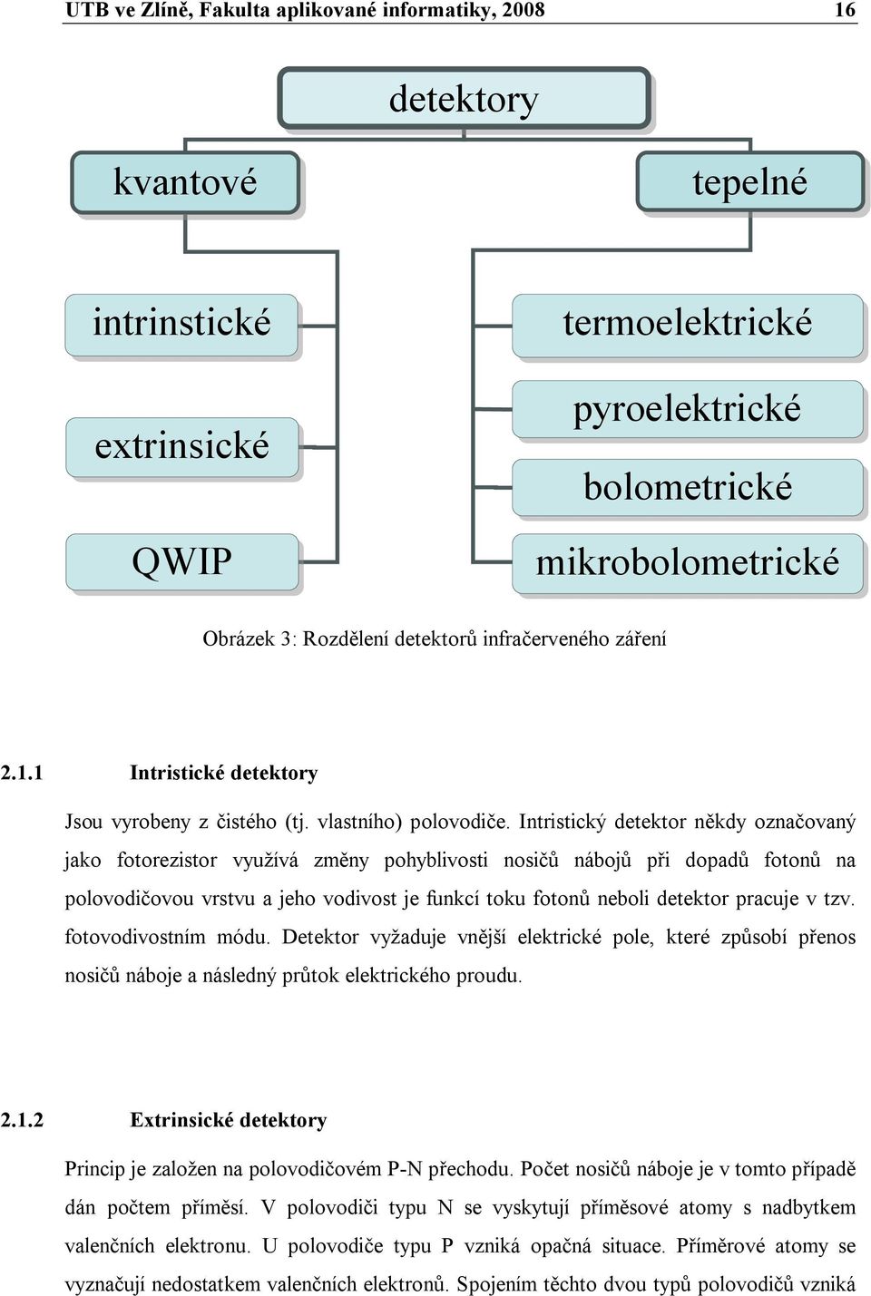 Intristický detektor někdy označovaný jako fotorezistor využívá změny pohyblivosti nosičů nábojů při dopadů fotonů na polovodičovou vrstvu a jeho vodivost je funkcí toku fotonů neboli detektor