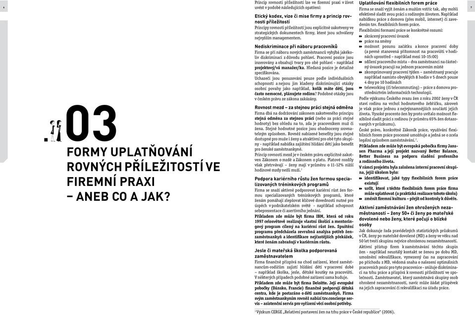 managementem. Nediskriminace při náboru pracovníků Firma se při náboru nových zaměstnanců vyhýbá jakékoliv diskriminaci z důvodu pohlaví.