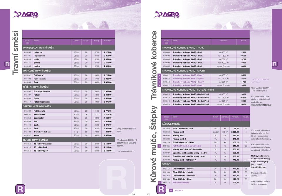 015105 Krajina 25 kg 20 92,00 2 300,00 OKASÉ TAVÍ SMĚSI 015102 olf extra * 25 kg 20 109,00 2 725,00 015103 Park exkluziv 25 kg 20 117,00 2 925,00 015104 Park 25 kg 20 98,00 2 450,00 HŘIŠTÍ TAVÍ SMĚSI