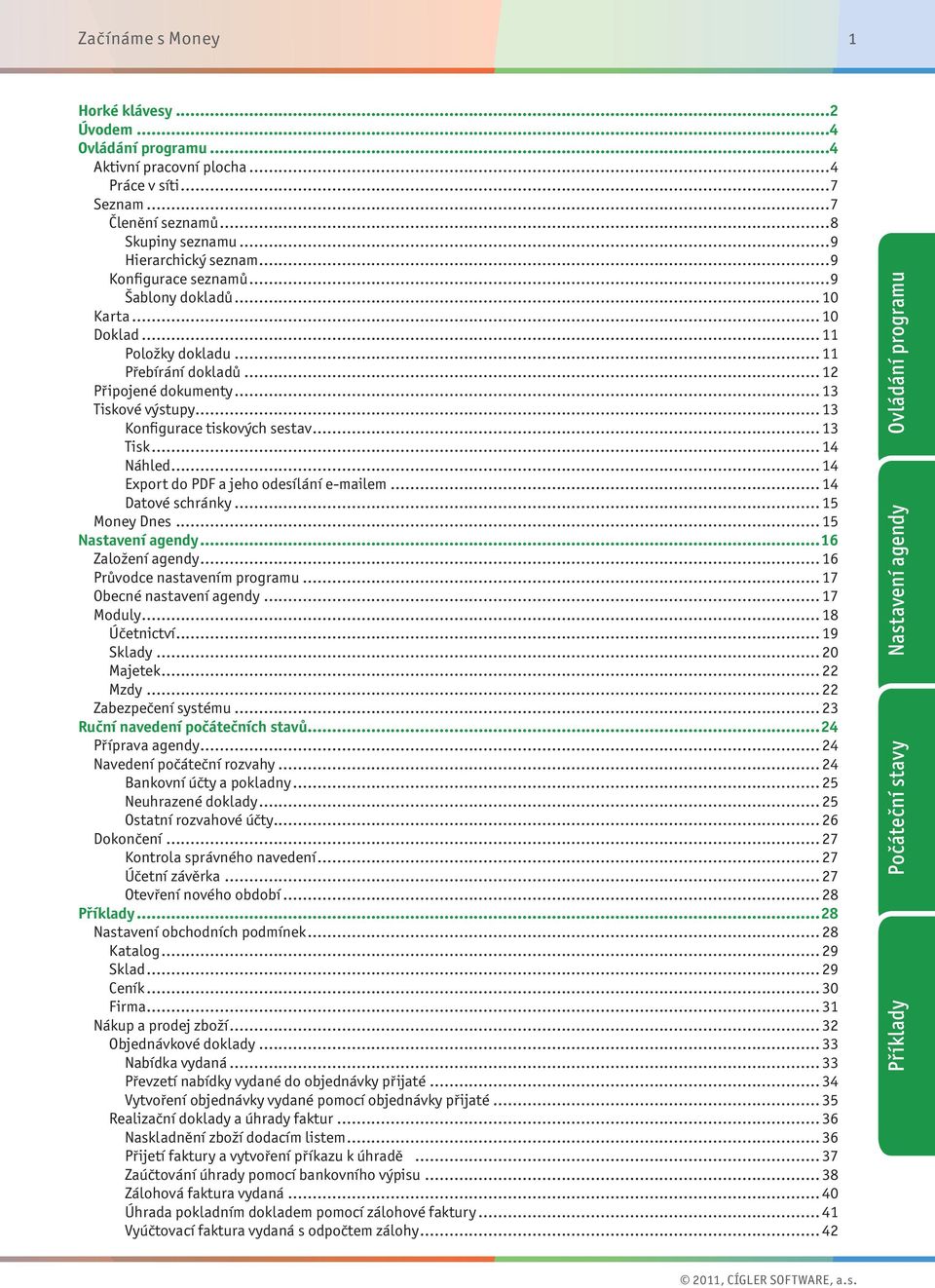 .. 13 Tisk... 14 Náhled... 14 Export do PDF a jeho odesílání e-mailem...14 Datové schránky... 15 Money Dnes... 15 Nastavení agendy...16 Založení agendy... 16 Průvodce nastavením programu.