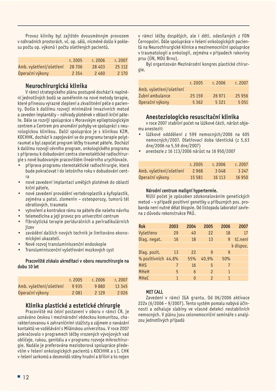 metody terapie, které přinesou výrazné zlepšení a zkvalitnění péče o pacienty. Došlo k dalšímu rozvoji minimálně invazivních metod a zaveden implantáty náhrady plotének v oblasti krční páteře.