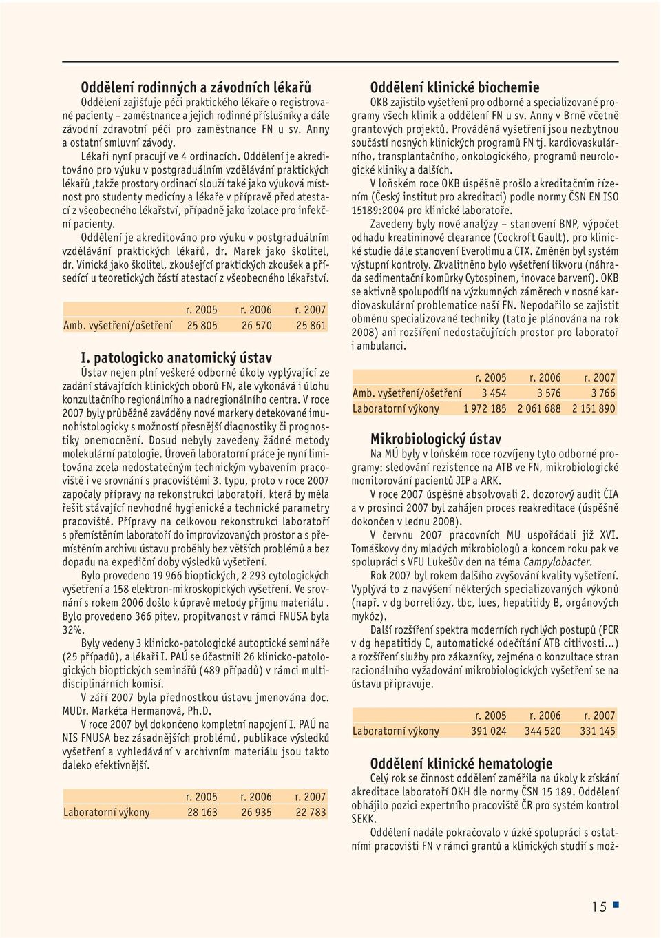 Oddělení je akreditováno pro výuku v postgraduálním vzdělávání praktických lékařů,takže prostory ordinací slouží také jako výuková místnost pro studenty medicíny a lékaře v přípravě před atestací z