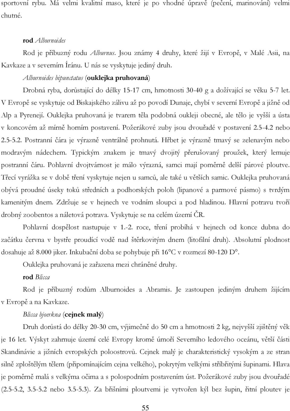 Alburnoides bipunctatus (ouklejka pruhovaná) Drobná ryba, dorůstající do délky 15-17 cm, hmotnosti 30-40 g a doţívající se věku 5-7 let.