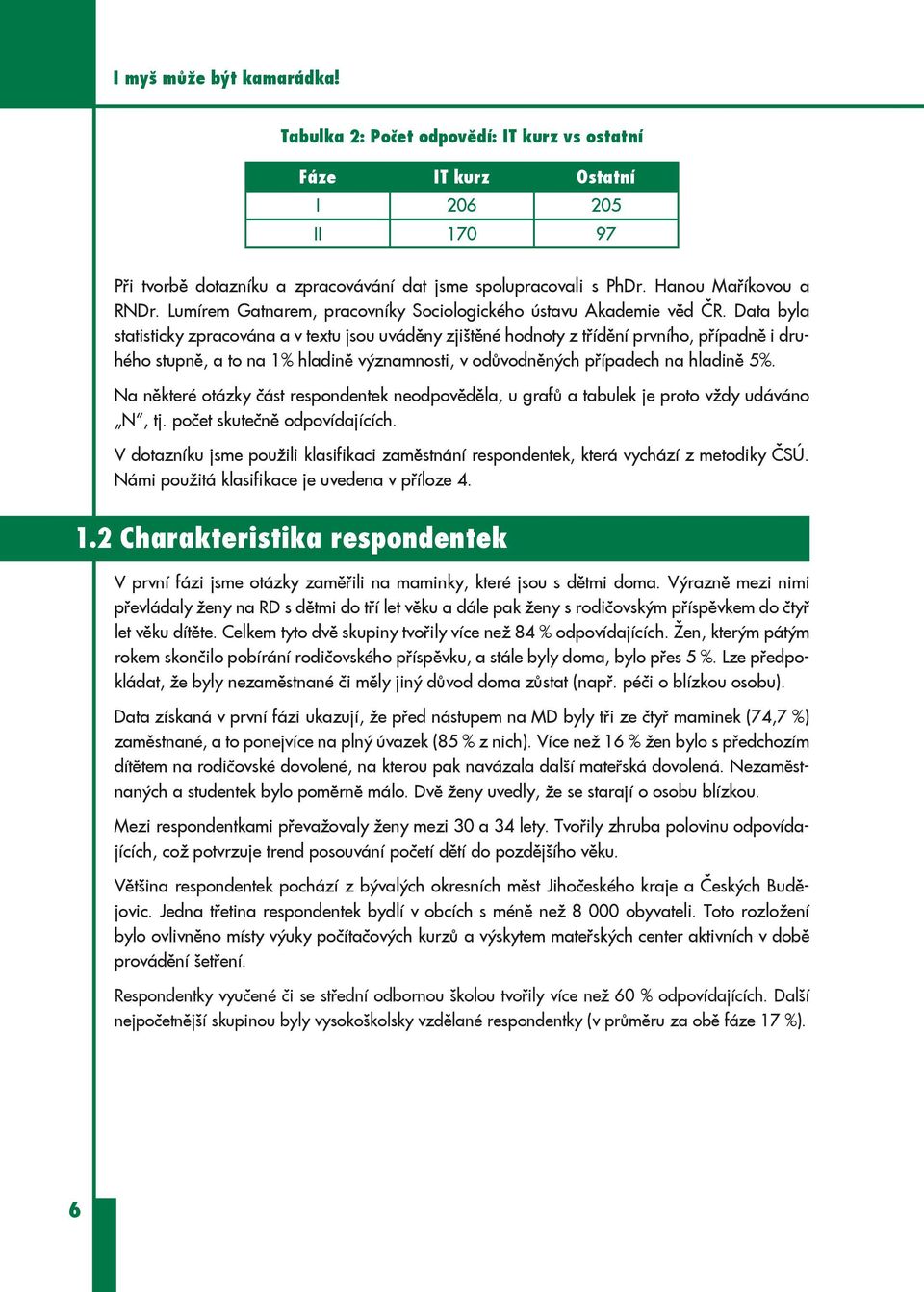 Data byla statisticky zpracována a v textu jsou uváděny zjištěné hodnoty z třídění prvního, případně i druhého stupně, a to na 1% hladině významnosti, v odůvodněných případech na hladině 5%.