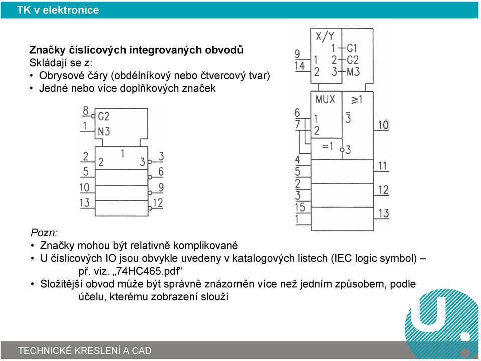 číslicových IO jsou obvykle uvedeny v katalogových listech (IEC logic symbol) př. viz. 74HC465.