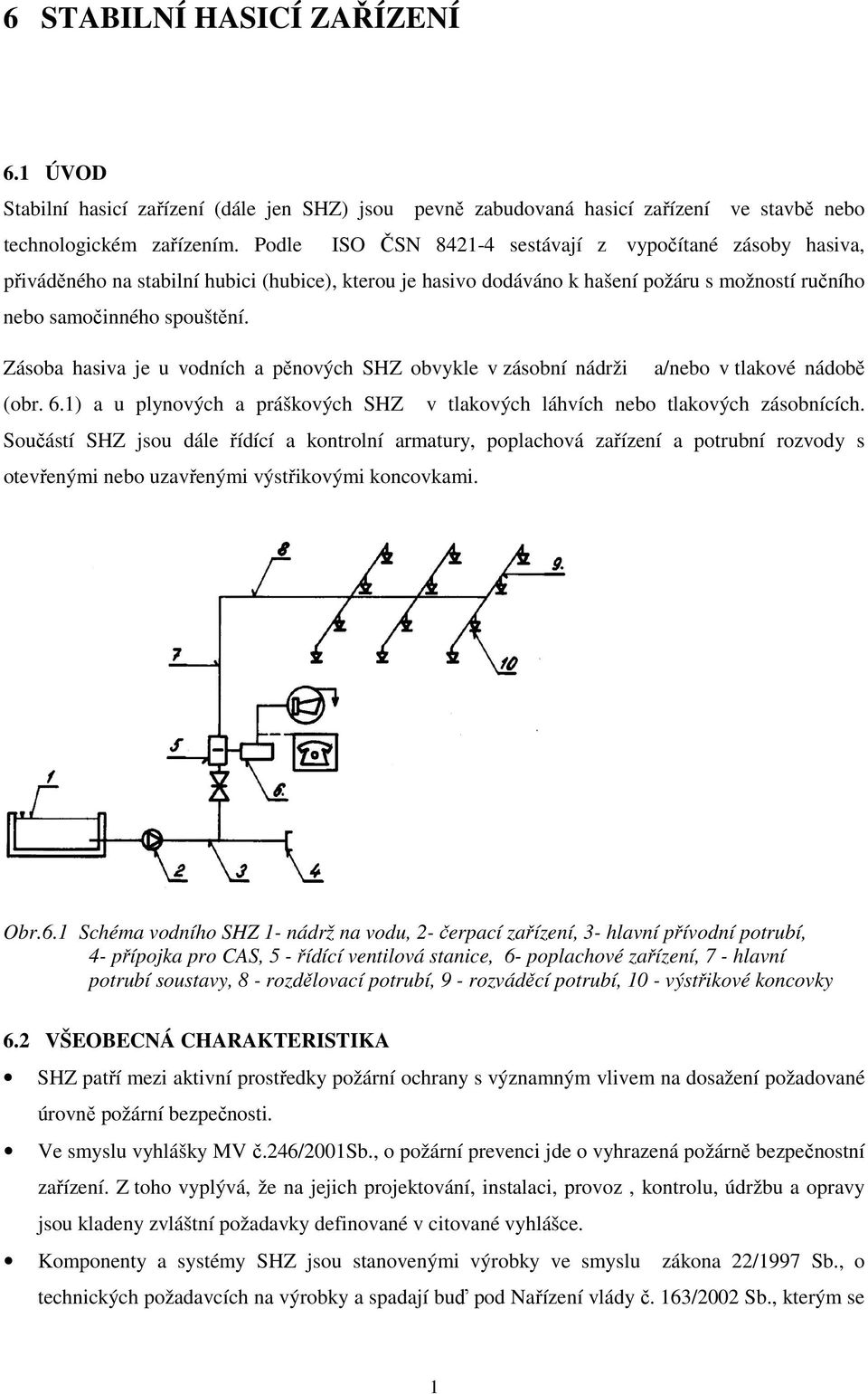 Zásoba hasiva je u vodních a pěnových SHZ obvykle v zásobní nádrži a/nebo v tlakové nádobě (obr. 6.1) a u plynových a práškových SHZ v tlakových láhvích nebo tlakových zásobnících.