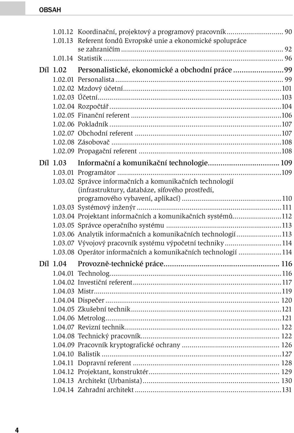 ..107 1.02.07 Obchodní referent...107 1.02.08 Zásobovač...108 1.02.09 Propagační referent...108 Díl 1.03 