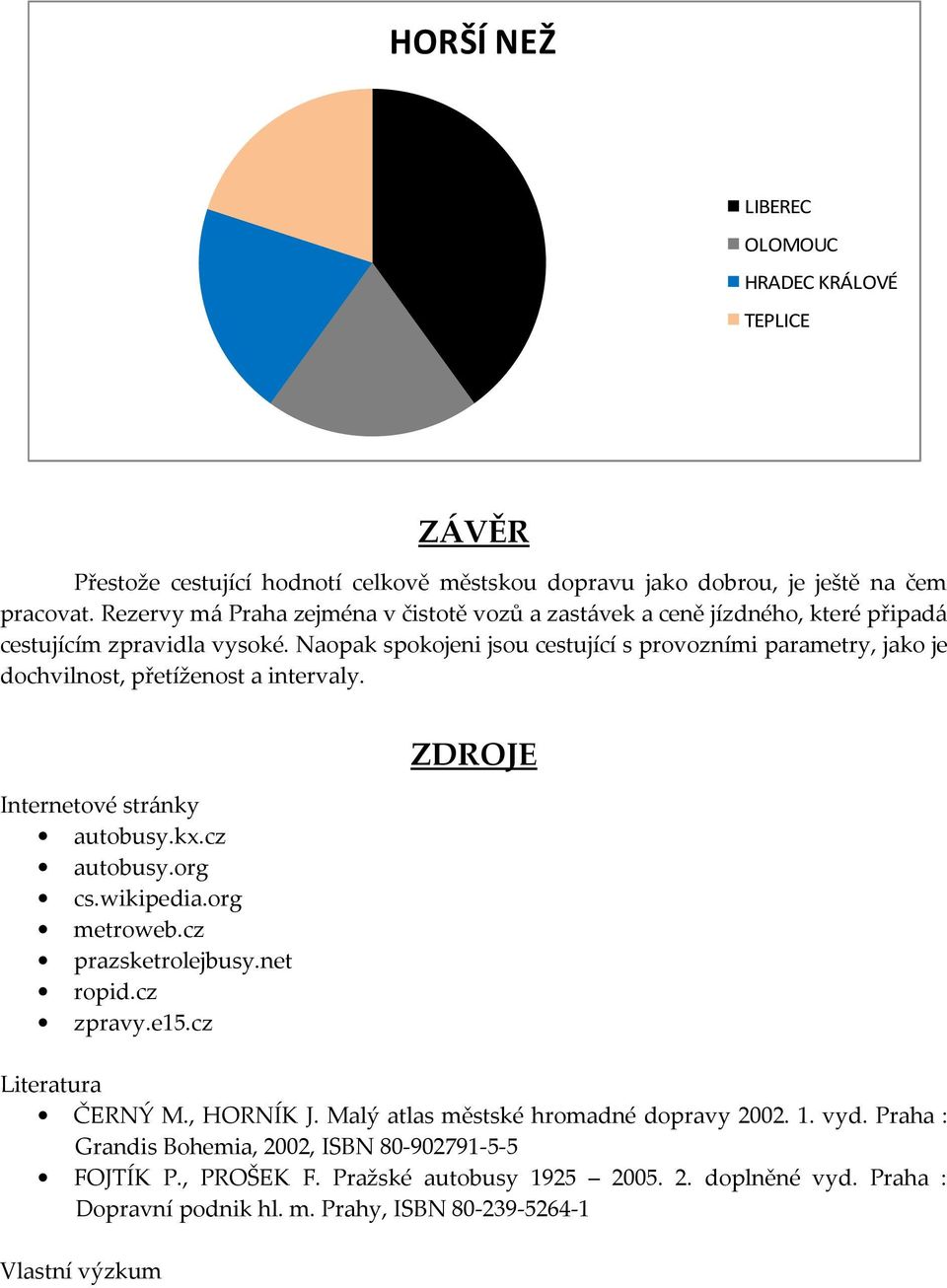 Naopak spokojeni jsou cestující s provozními parametry, jako je dochvilnost, přetíženost a intervaly. Internetové stránky autobusy.kx.cz autobusy.org cs.wikipedia.org metroweb.