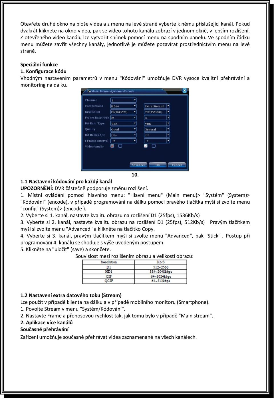 Ve spodním řádku menu můžete zavřít všechny kanály, jednotlivě je můžete pozavírat prostřednictvím menu na levé straně. Speciální funkce 1.