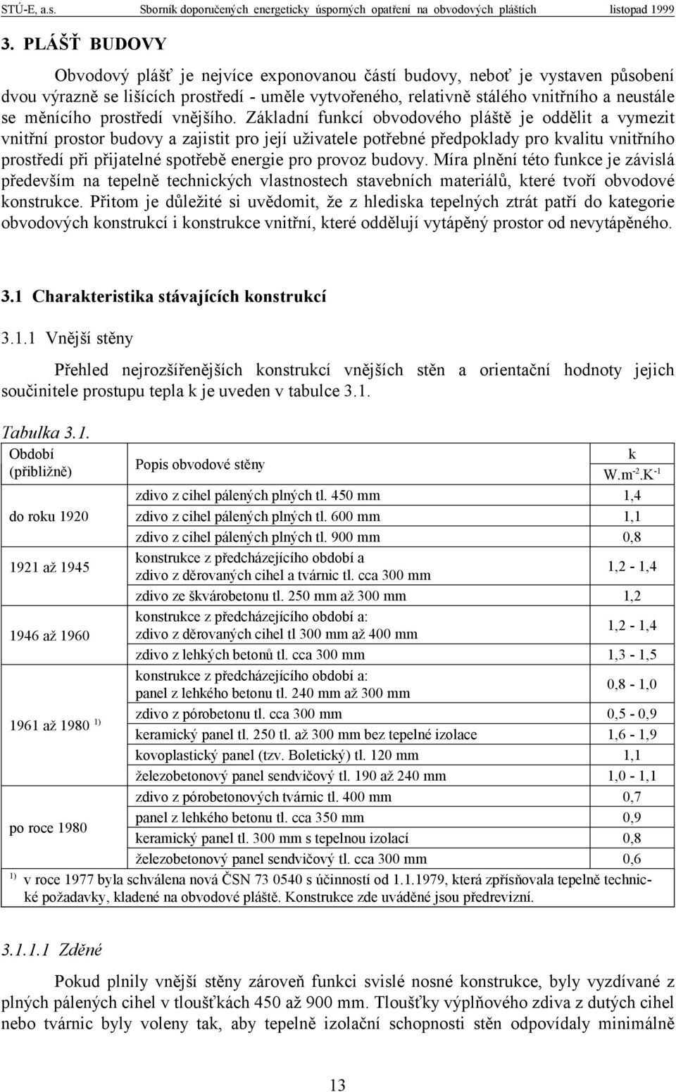 Základní funkcí obvodového pláště je oddělit a vymezit vnitřní prostor budovy a zajistit pro její uživatele potřebné předpoklady pro kvalitu vnitřního prostředí při přijatelné spotřebě energie pro