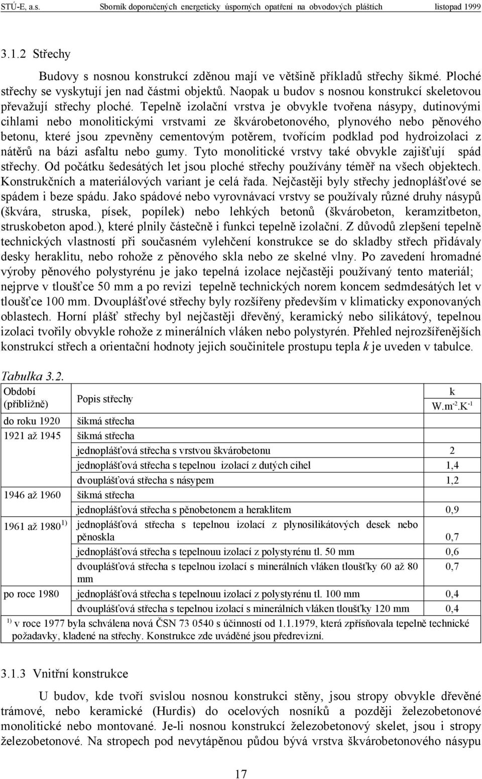 Tepelně izolační vrstva je obvykle tvořena násypy, dutinovými cihlami nebo monolitickými vrstvami ze škvárobetonového, plynového nebo pěnového betonu, které jsou zpevněny cementovým potěrem, tvořícím