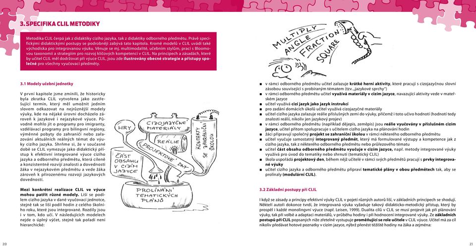 Na principech a zásadách, které by učitel CLIL měl dodržovat při výuce CLIL, jsou zde ilustrovány obecné strategie a přístupy společné pro všechny vyučovací předměty. 3.