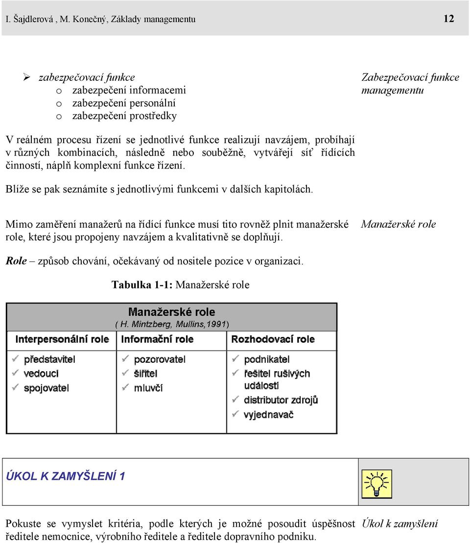 jednotlivé funkce realizují navzájem, probíhají v různých kombinacích, následně nebo souběžně, vytvářejí síť řídících činností, náplň komplexní funkce řízení.