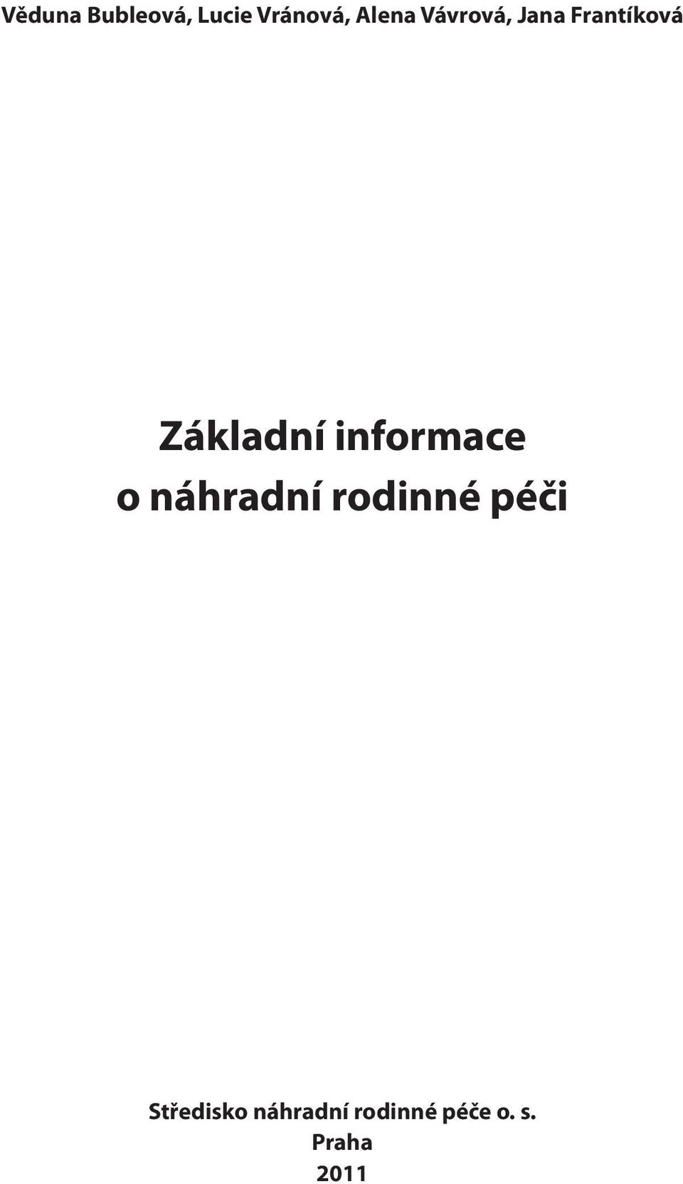 informace o náhradní rodinné péči