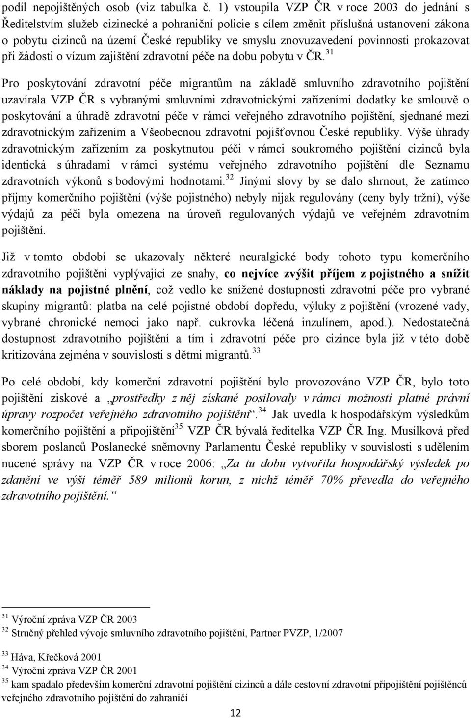 znovuzavedení povinnosti prokazovat při žádosti o vízum zajištění zdravotní péče na dobu pobytu v ČR.