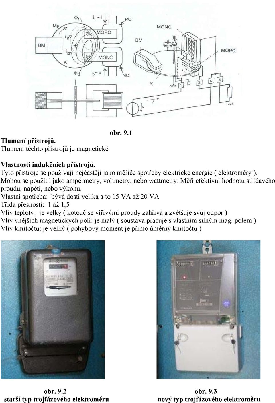 Měří efektivní hodnotu střídavého proudu, napětí, nebo výkonu.