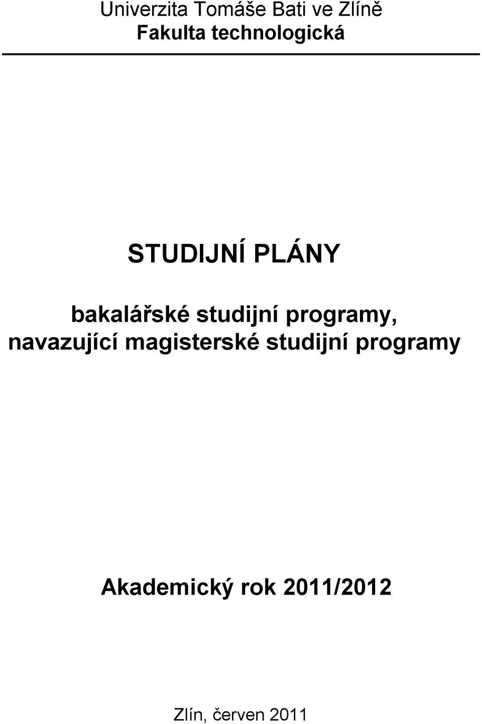 studijní programy, navazující magisterské