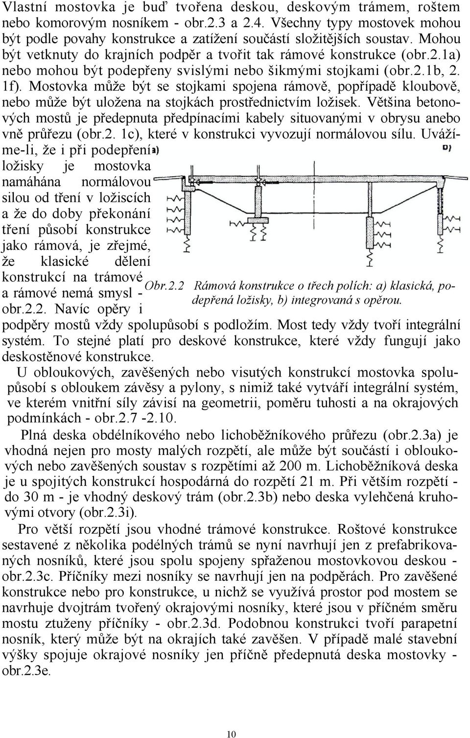 1a) nebo mohou být podepřeny svislými nebo šikmými stojkami (obr.2.1b, 2. 1f).