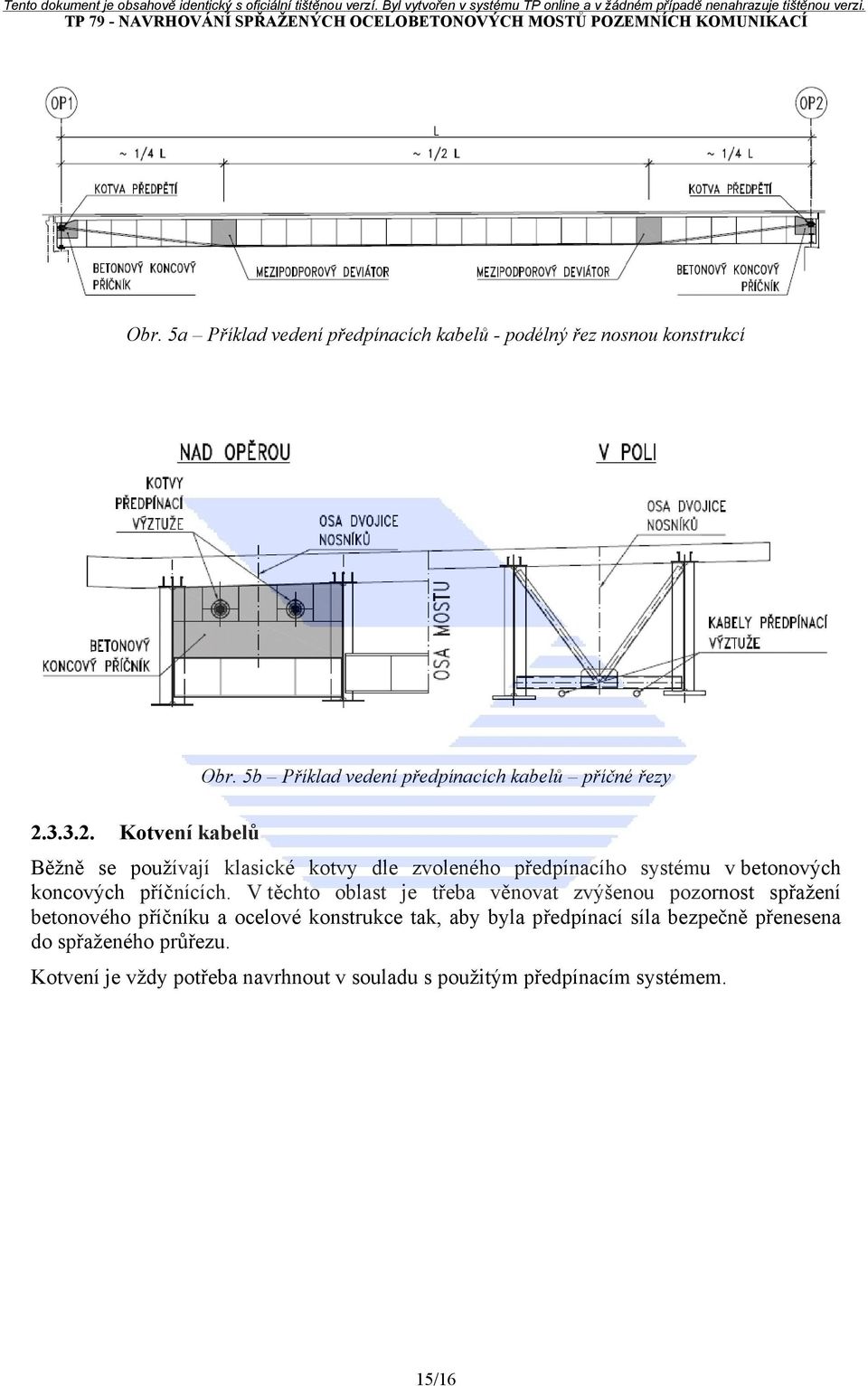 3.3.2. Kotvení kabelů Běžně se používají klasické kotvy dle zvoleného předpínacího systému v betonových koncových příčnících.