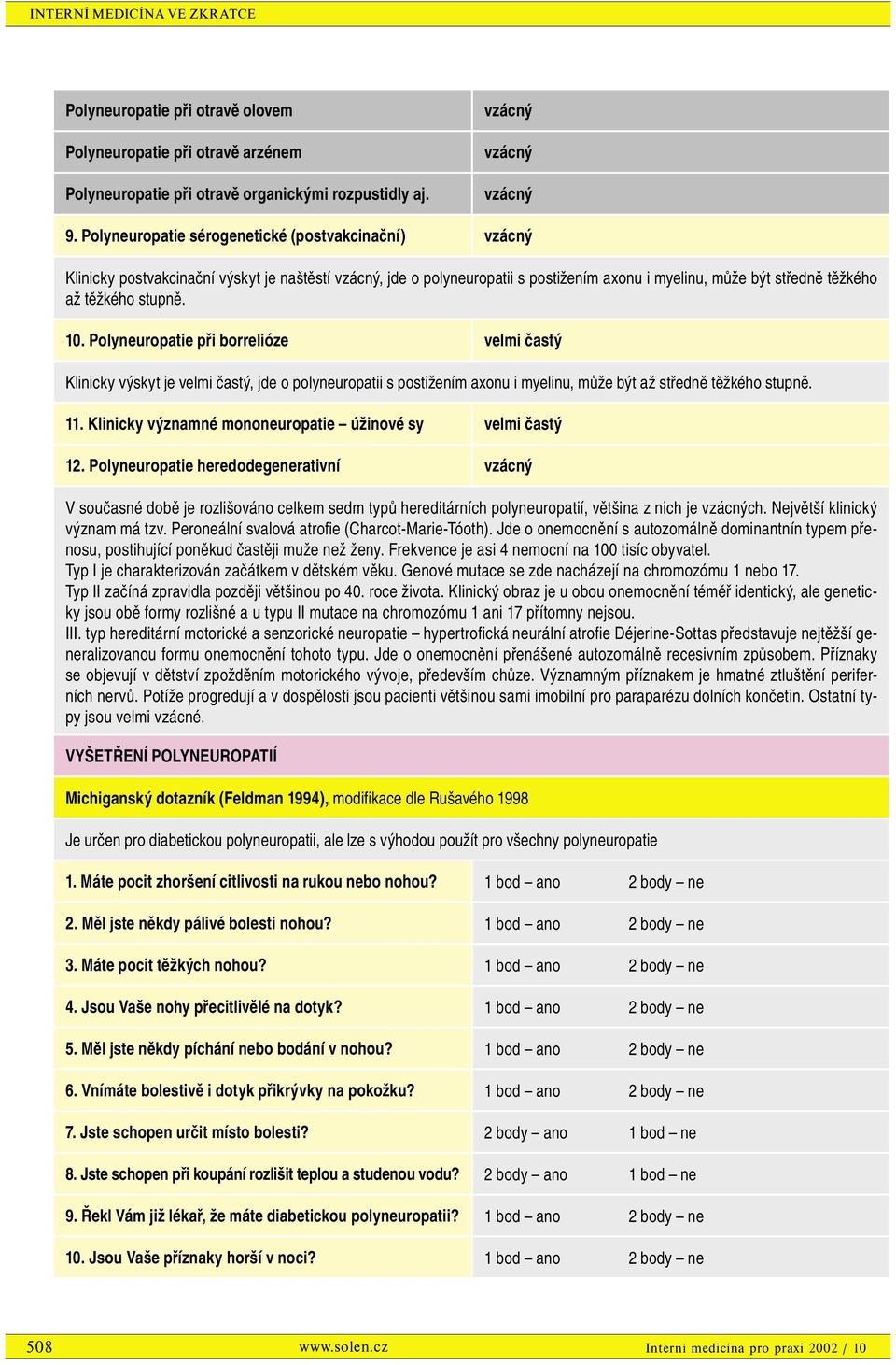 Polyneuropatie při borrelióze velmi častý Klinicky výskyt je velmi častý, jde o polyneuropatii s postižením axonu i myelinu, může být až středně těžkého stupně. 11.