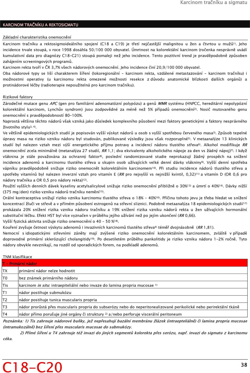 Úmrtnost na kolorektální karcinom (ročenka nesprávně uvádí kumulativní data pro diagnózy C18-C21) stoupá pomaleji než jeho incidence.